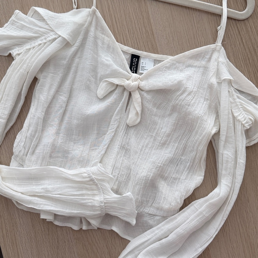 White Off-Shoulder Top with Ruffle Details
